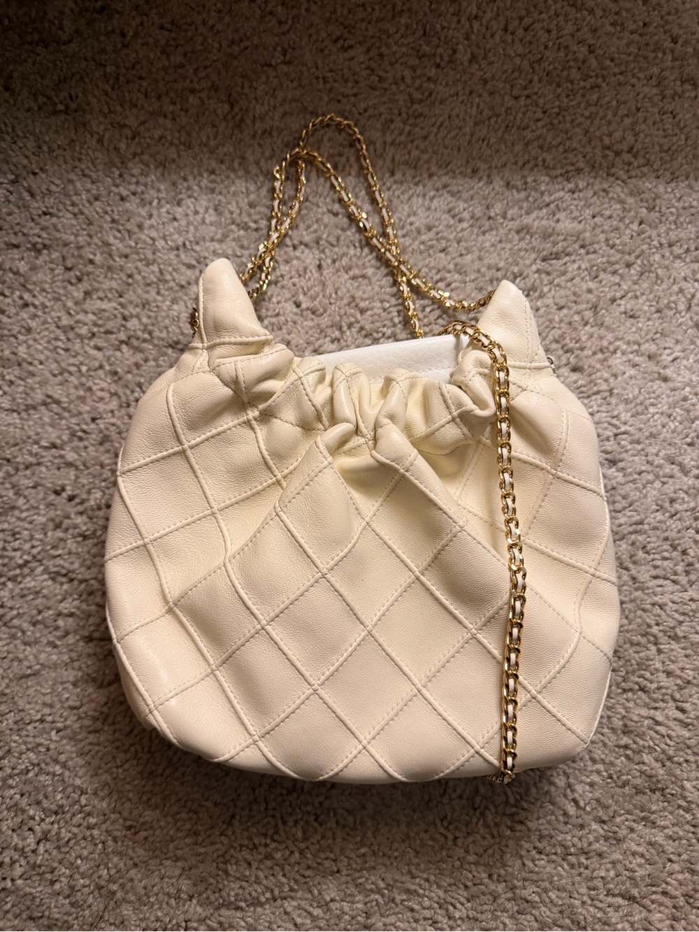 Tory burch Cream Quilted Chain-Handle Women's Bag mini